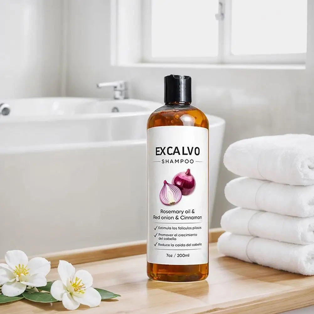 EXCALVO Natural Onion Shampoo For Hair Growth 200ml Anti Hair Loss Nourishing Strengthens Hair Follicles Scalp Care