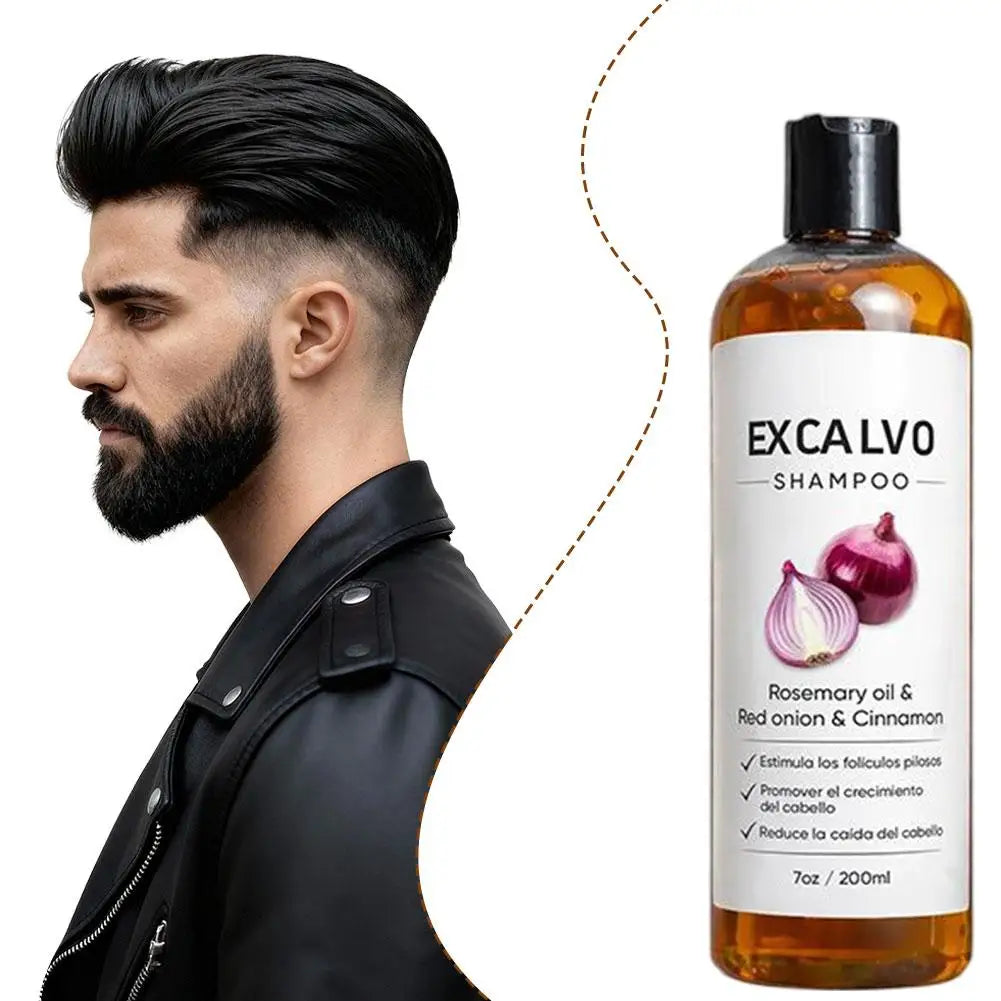 EXCALVO Natural Onion Shampoo For Hair Growth 200ml Anti Hair Loss Nourishing Strengthens Hair Follicles Scalp Care