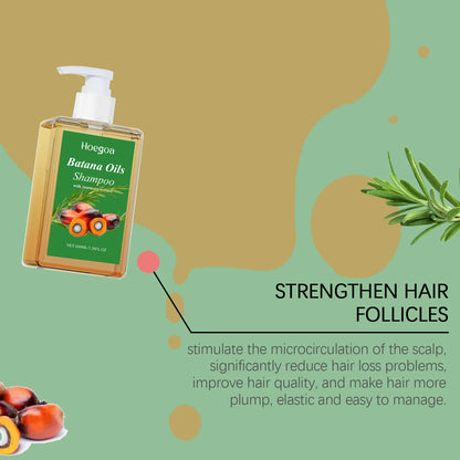 Organic Batana Oil Shampoo Soothing Scalp Intense Repair Batana Nourishing Shampoo with Rosemary Extract for All Hair Types