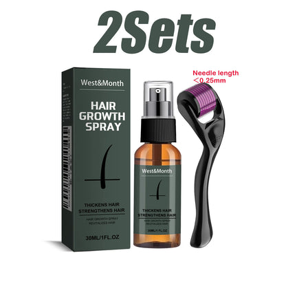 Men's Beard Spray Kit with Micro Roller 0.25mm Moisturizing Thicken Facial Hair Beard Boosting Essence Nourishing Spray Bear