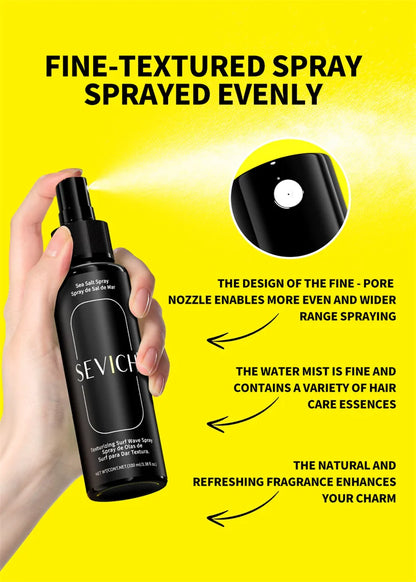 Spray de Sal Marinho Natural de 100ml para Homem, Neblina de Água Salgada para Cabelo, Spray Volumizador e Espessante para Cabelo, para Ondas, Caracóis, Spray de Sal Marinho para Cabelo, Neblina Fixadora