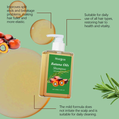 Organic Batana Oil Shampoo Soothing Scalp Intense Repair Batana Nourishing Shampoo with Rosemary Extract for All Hair Types