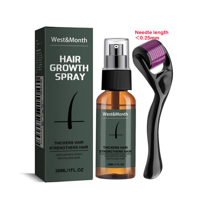 Men's Beard Spray Kit with Micro Roller 0.25mm Moisturizing Thicken Facial Hair Beard Boosting Essence Nourishing Spray Bear
