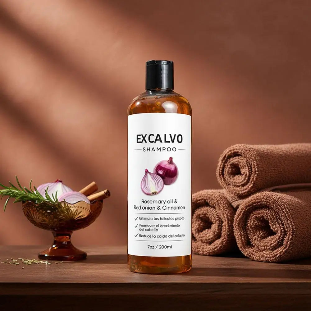 EXCALVO Natural Onion Shampoo For Hair Growth 200ml Anti Hair Loss Nourishing Strengthens Hair Follicles Scalp Care